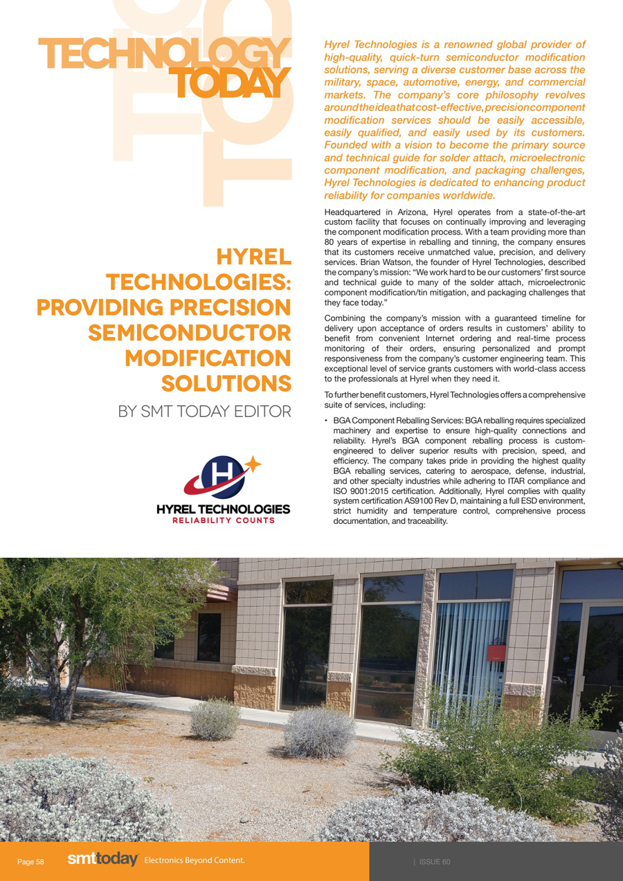 Hyretl Technology article in SMT Today Magazine