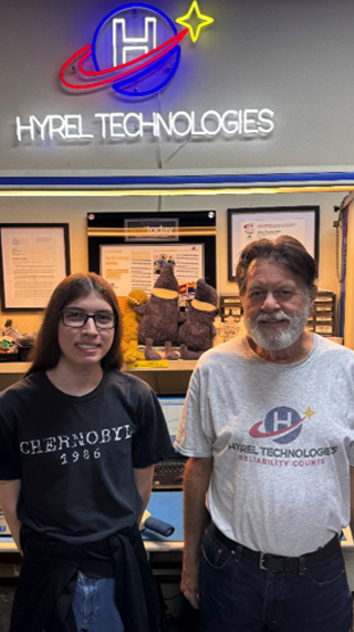 Engineering Student J Covert (L) with HYREL Technologies Co-Founder Scott Baker